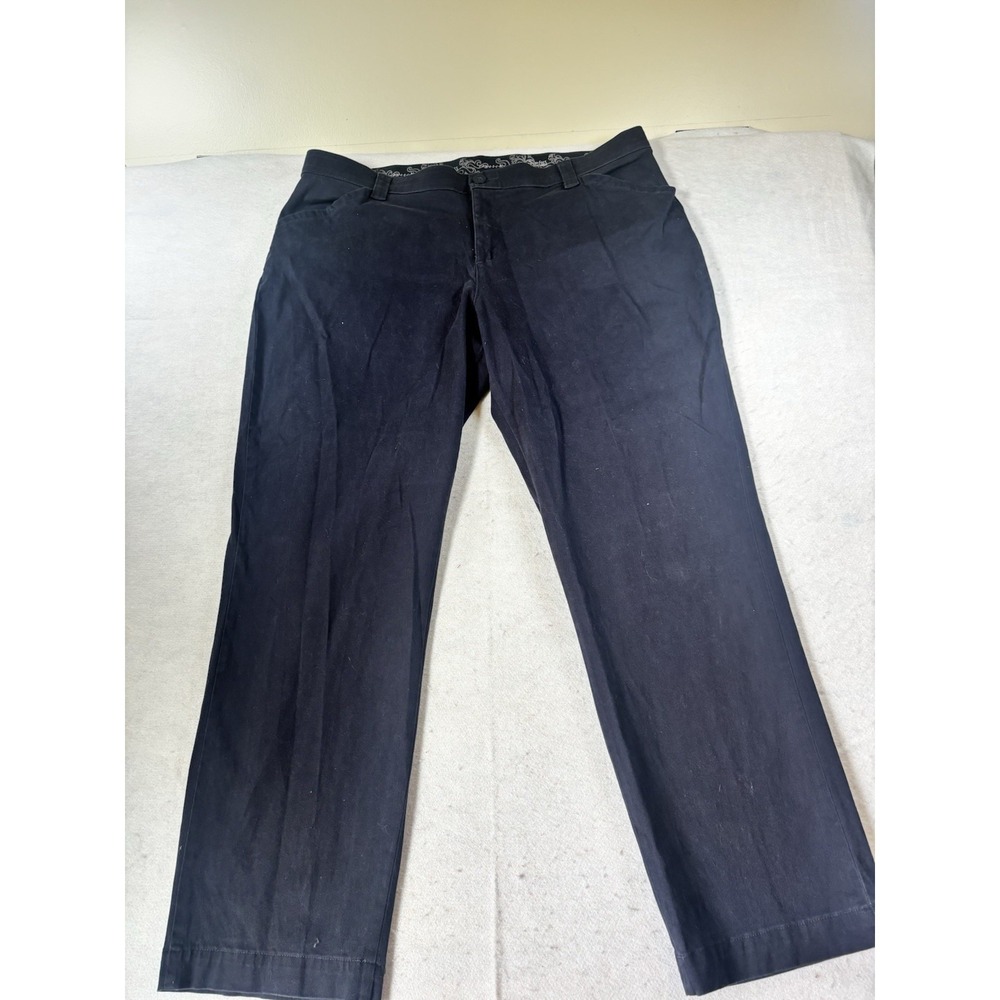 LEE Pants Womens‎ 18W Navy Comfort Stretch Waistband Casual Cotton